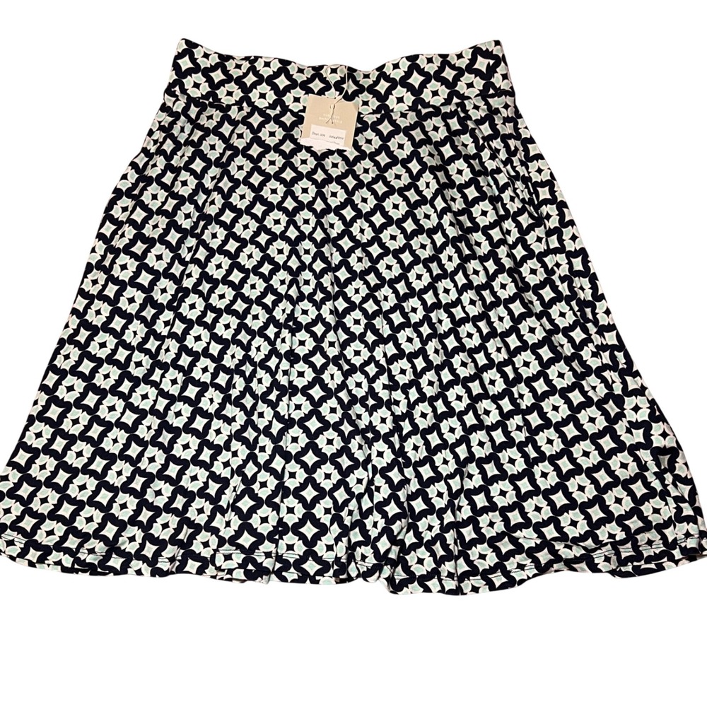 Boden Womens Geometric Tile Print A-Line Skirt Navy Blue Mint Green US 6R